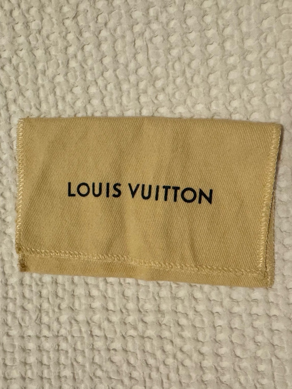 Louis Vuitton Tan Fabric Dust Bag Tag for wallet